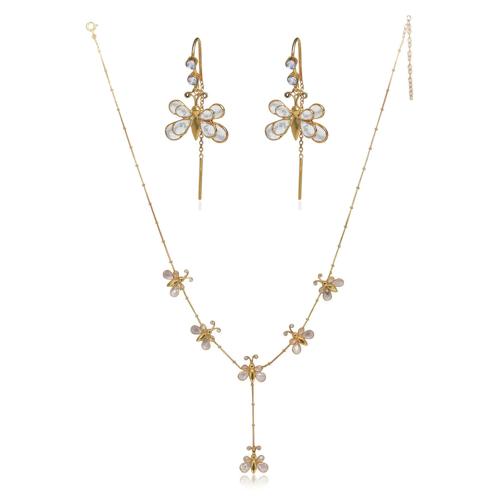 92.5 Sterling Silver Butterfly Sui Dhaga Earrings