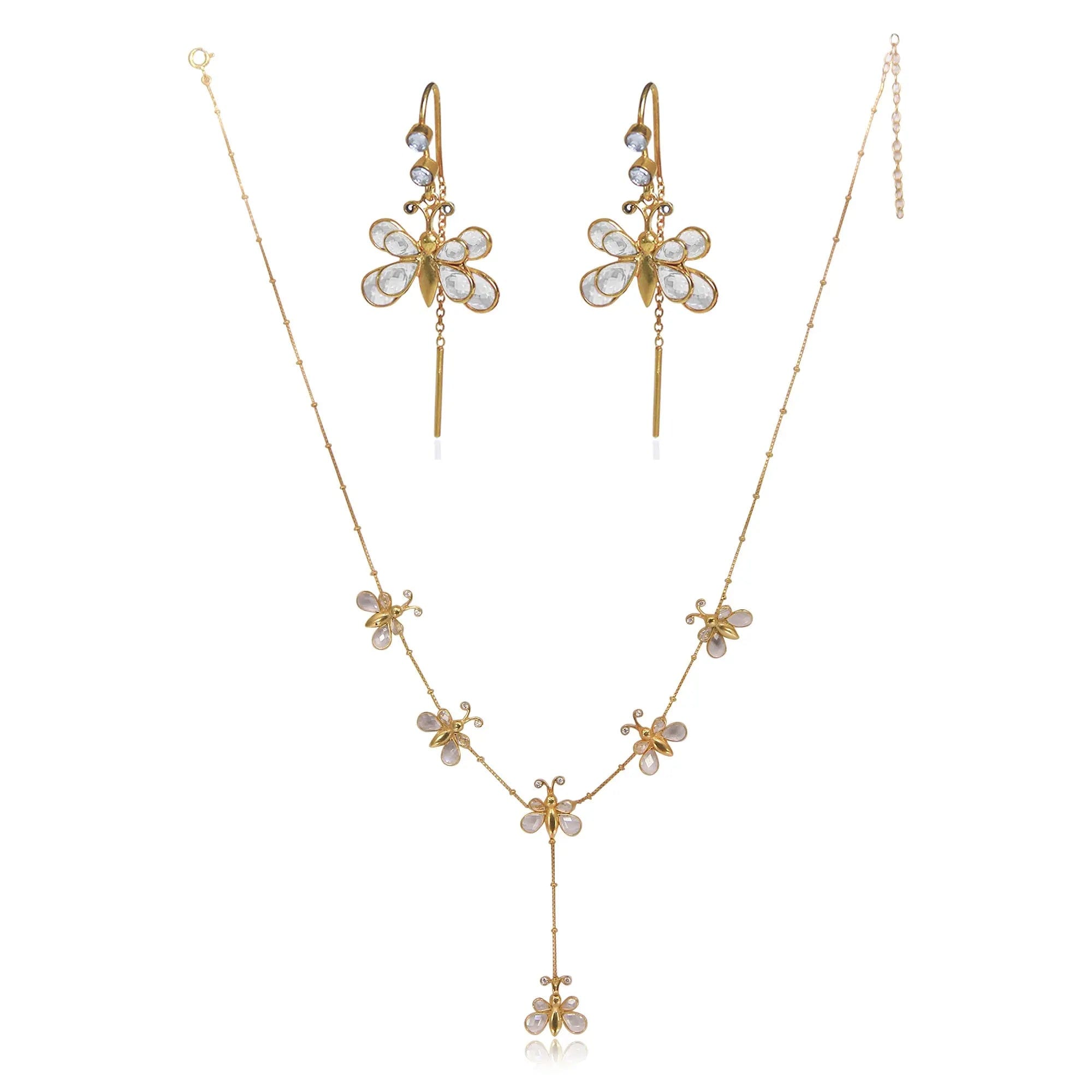 92.5 Sterling Silver Butterfly Sui Dhaga Earrings