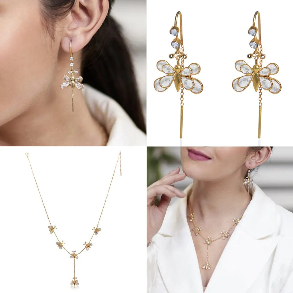 92.5 Sterling Silver Butterfly Sui Dhaga Earrings