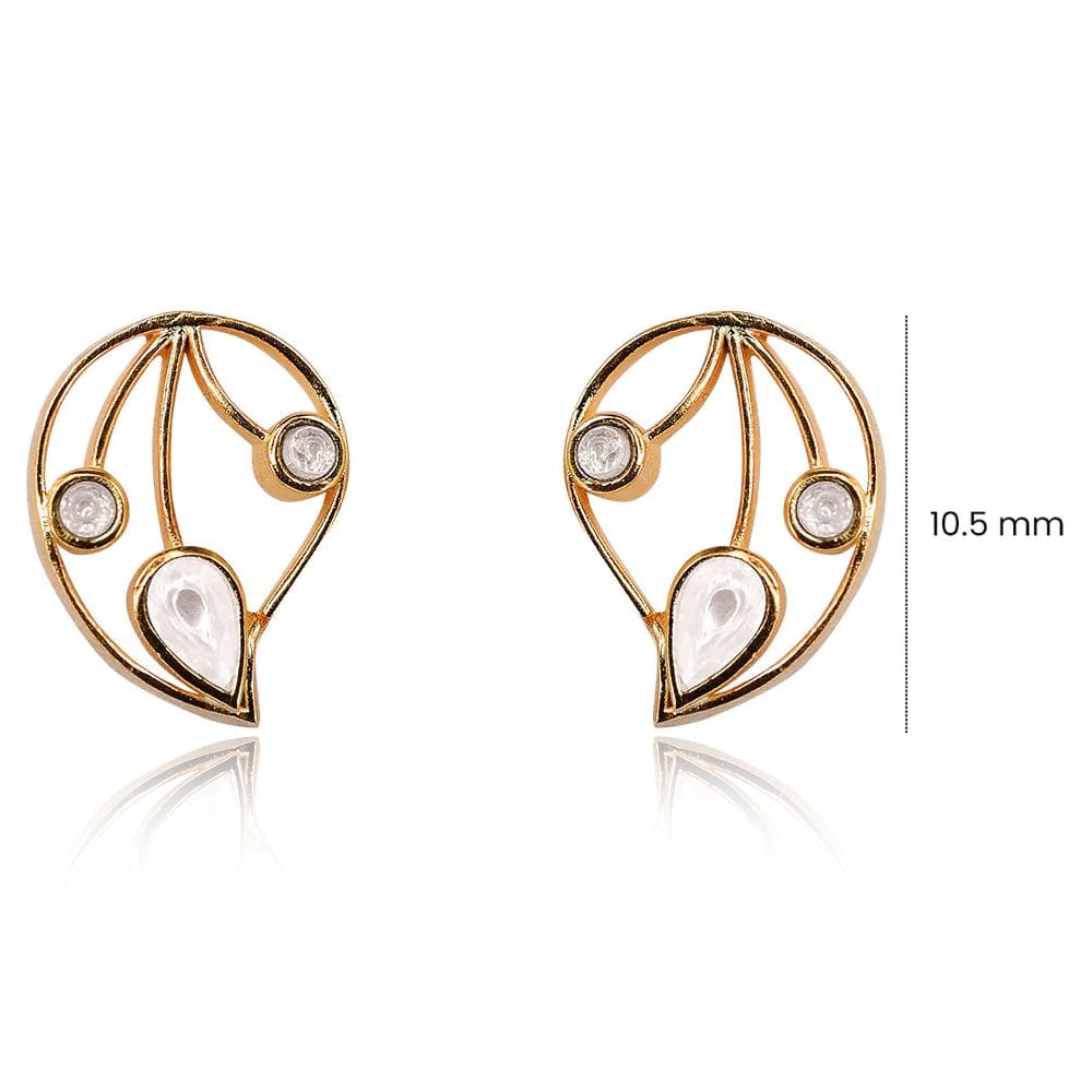 Silver 92.5 Aam Ras White Stone Studs