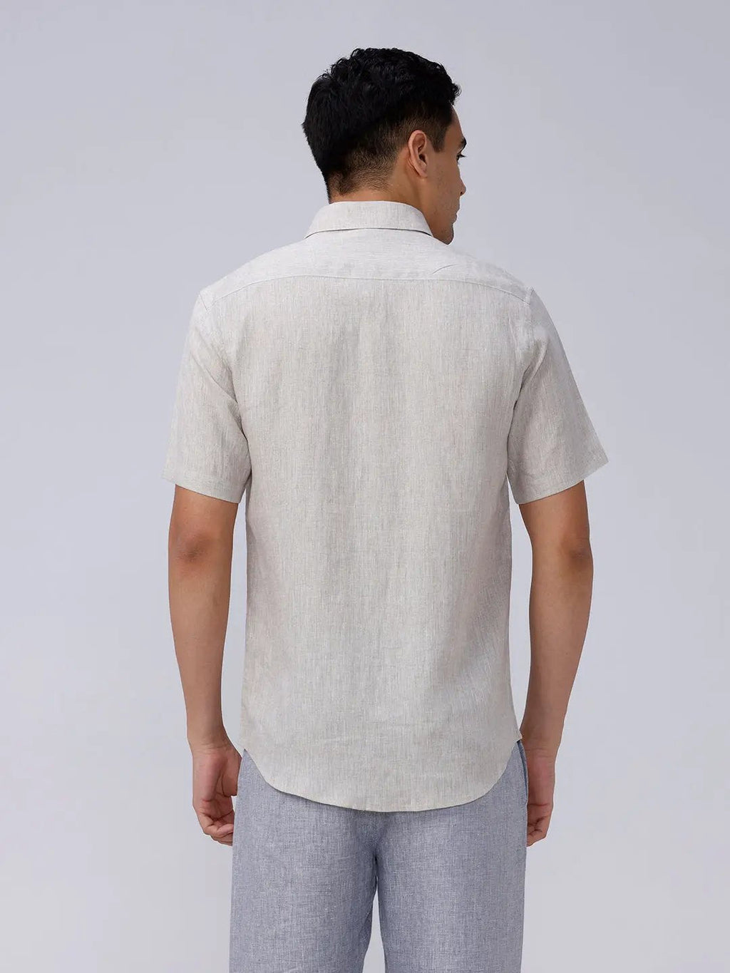 Beige Double Pocket Short Sleeve Linen ShirtUnited By Hope