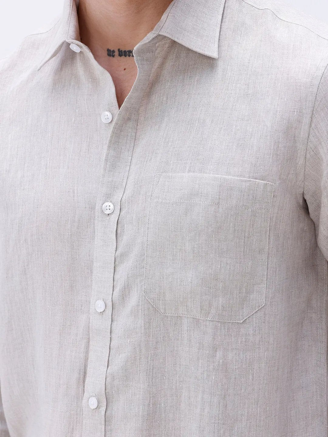 Beige Full Sleeve Linen ShirtUnited By Hope