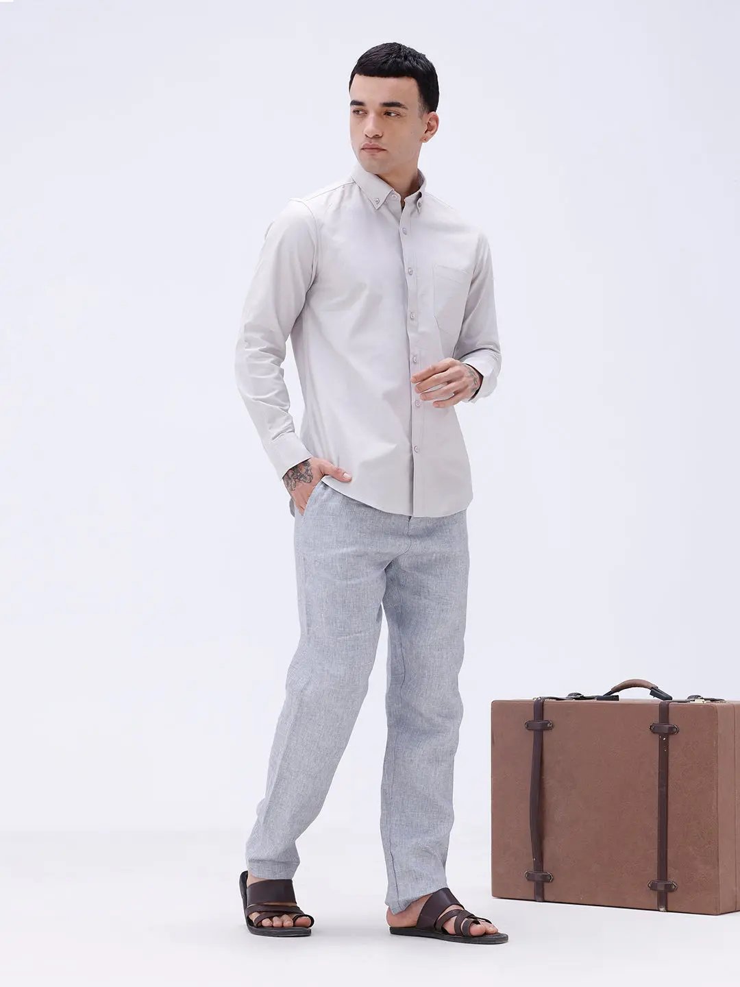 Beige Oxford Plain ShirtUnited By Hope