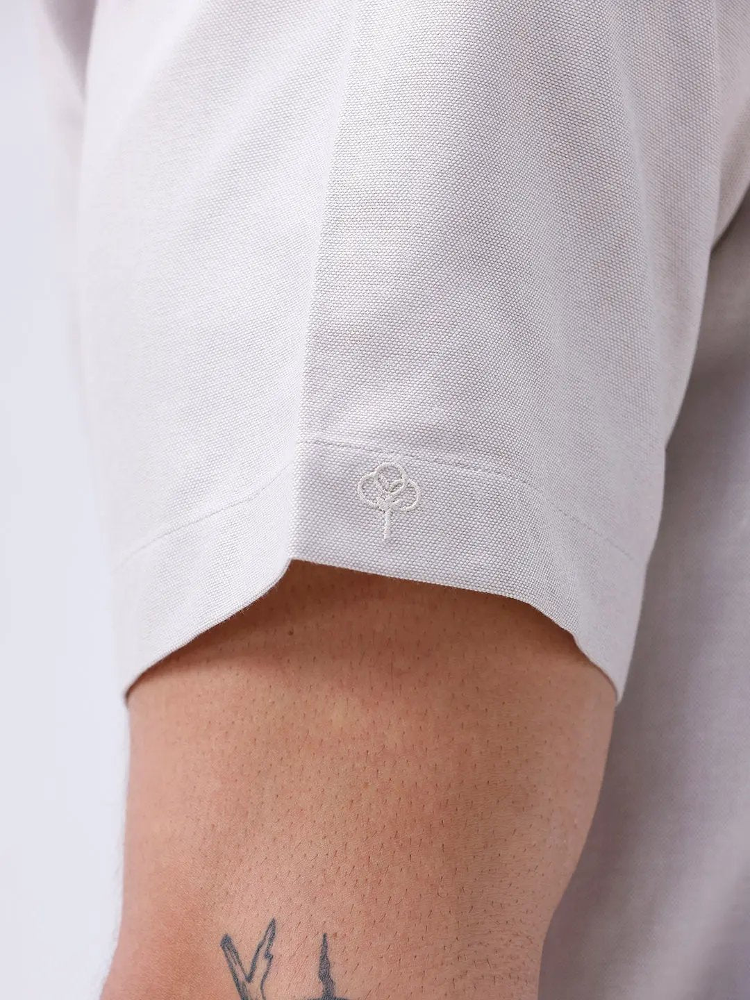 Beige Oxford Plain Short Sleeve ShirtUnited By Hope