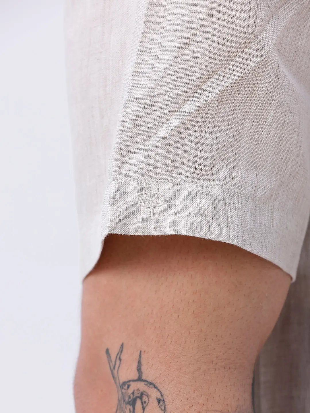 Beige Short Sleeve Linen ShirtUnited By Hope