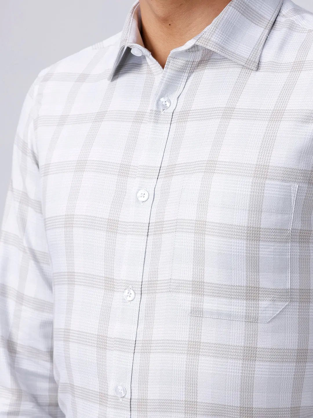 Beige and Green Checks Twill ShirtUnited By Hope