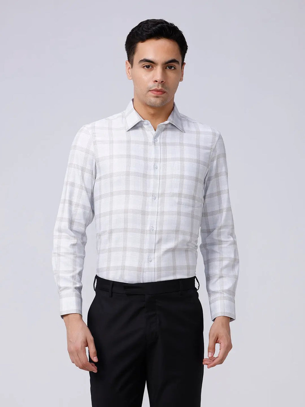 Beige and Green Checks Twill ShirtUnited By Hope