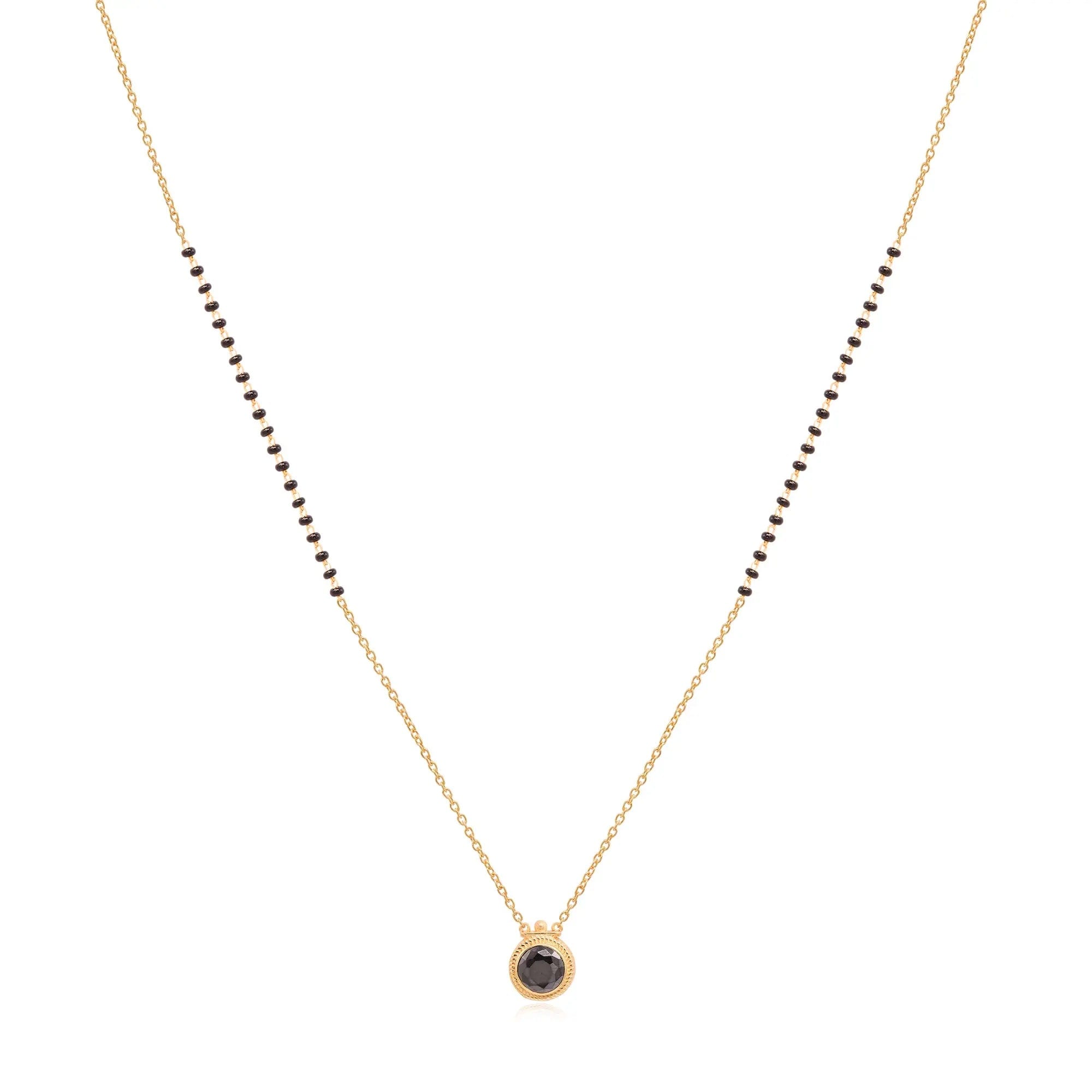 Black Onyx Silver 92.5 Mangalsutra Necklace