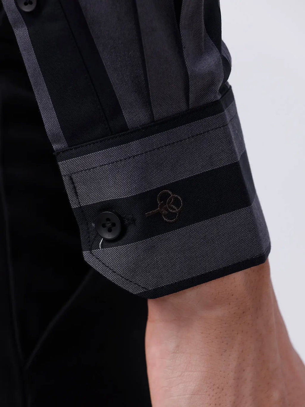 Black and Grey Stripes Dobby Button Down ShirtUnited By Hope