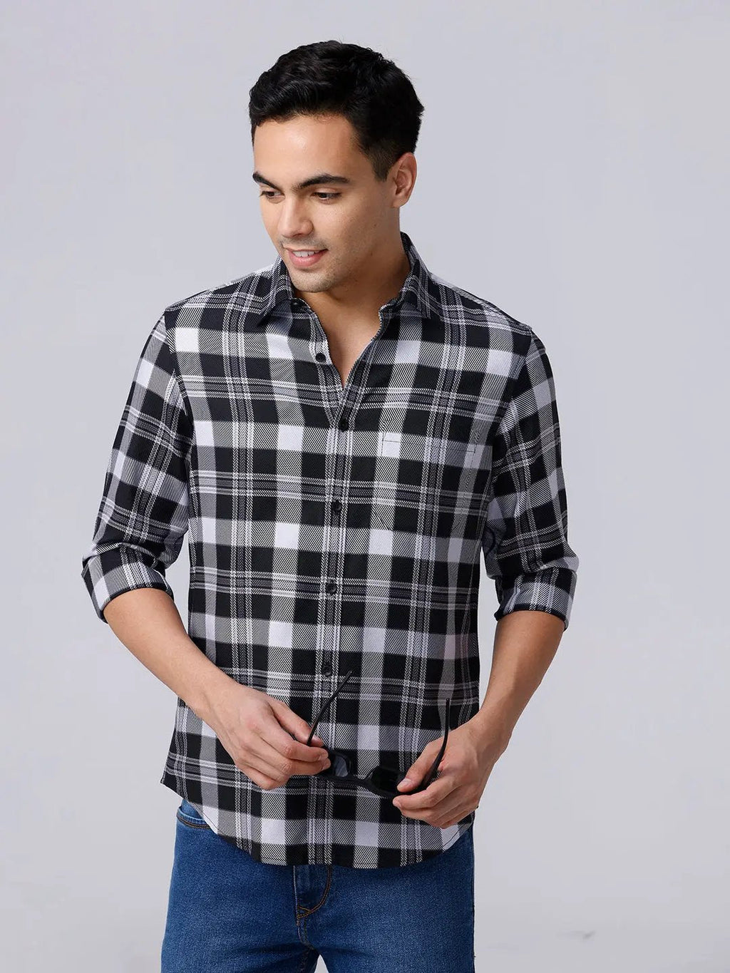 Black and White Checks Twill ShirtUnited By Hope