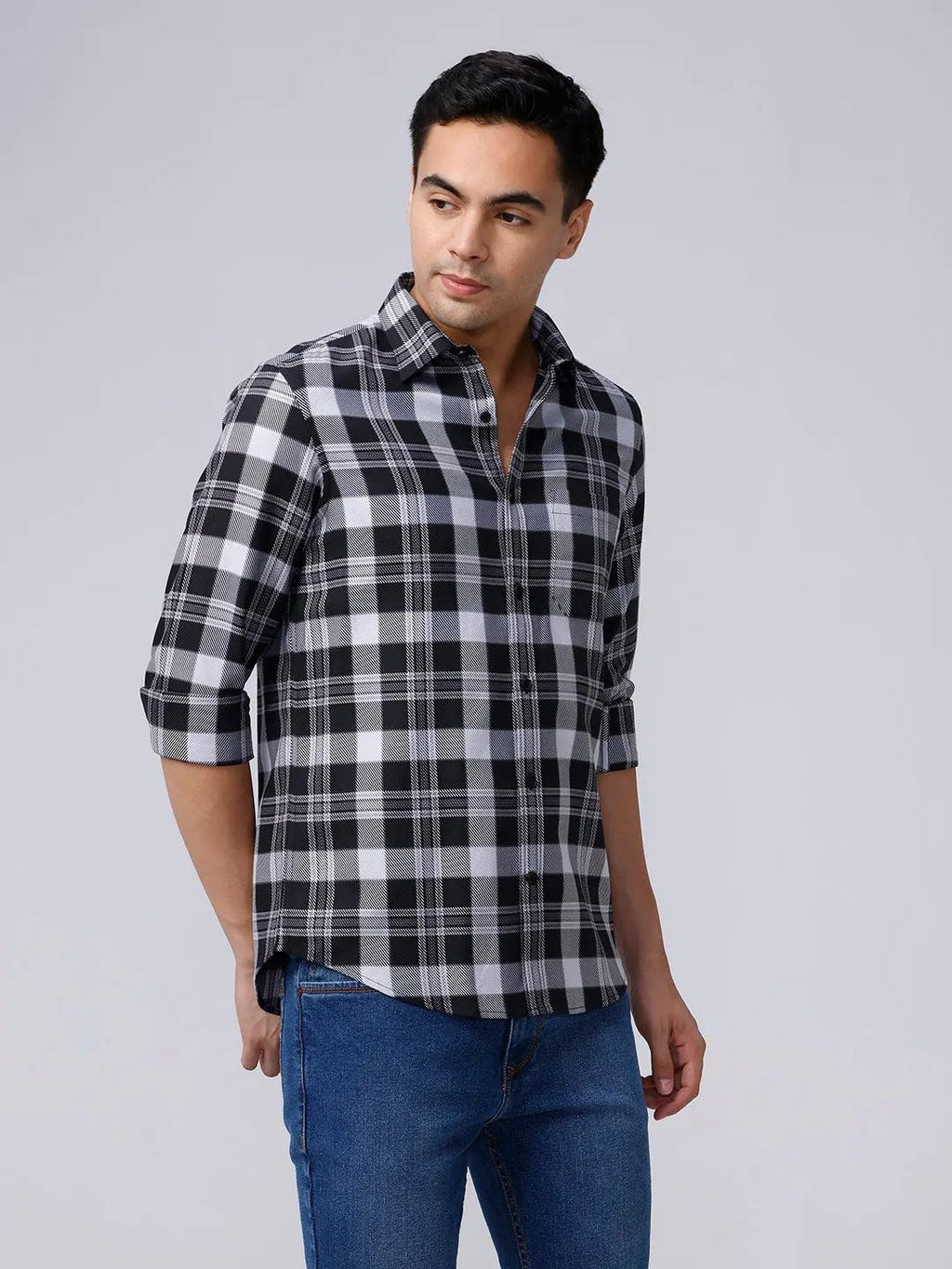 Black and White Checks Twill ShirtUnited By Hope