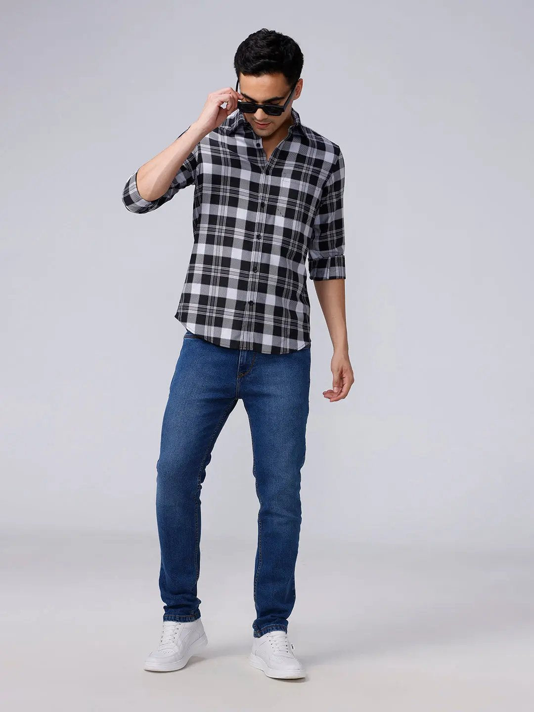 Black and White Checks Twill ShirtUnited By Hope