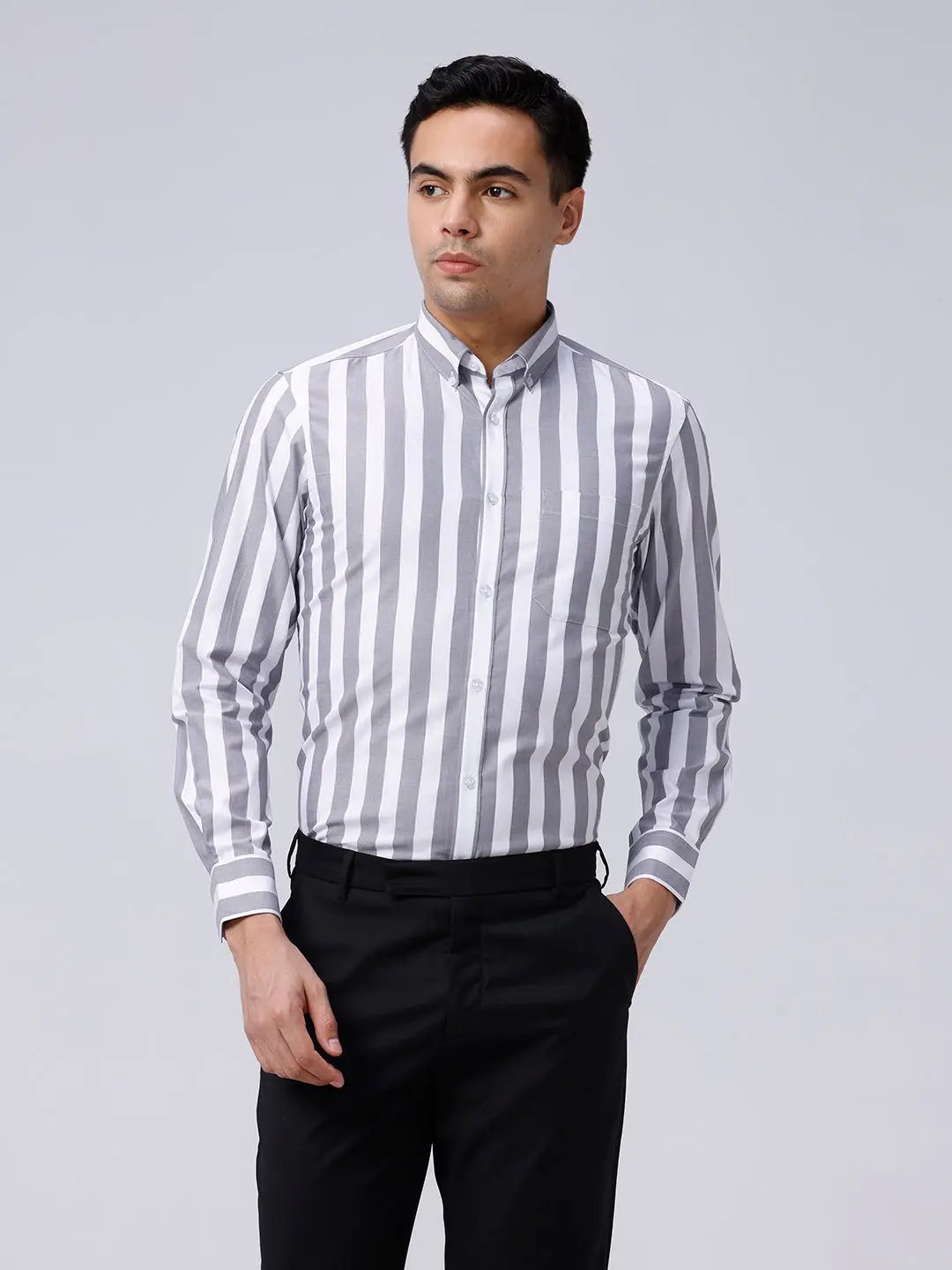 Black and White Stripes Dobby ShirtUnited By Hope