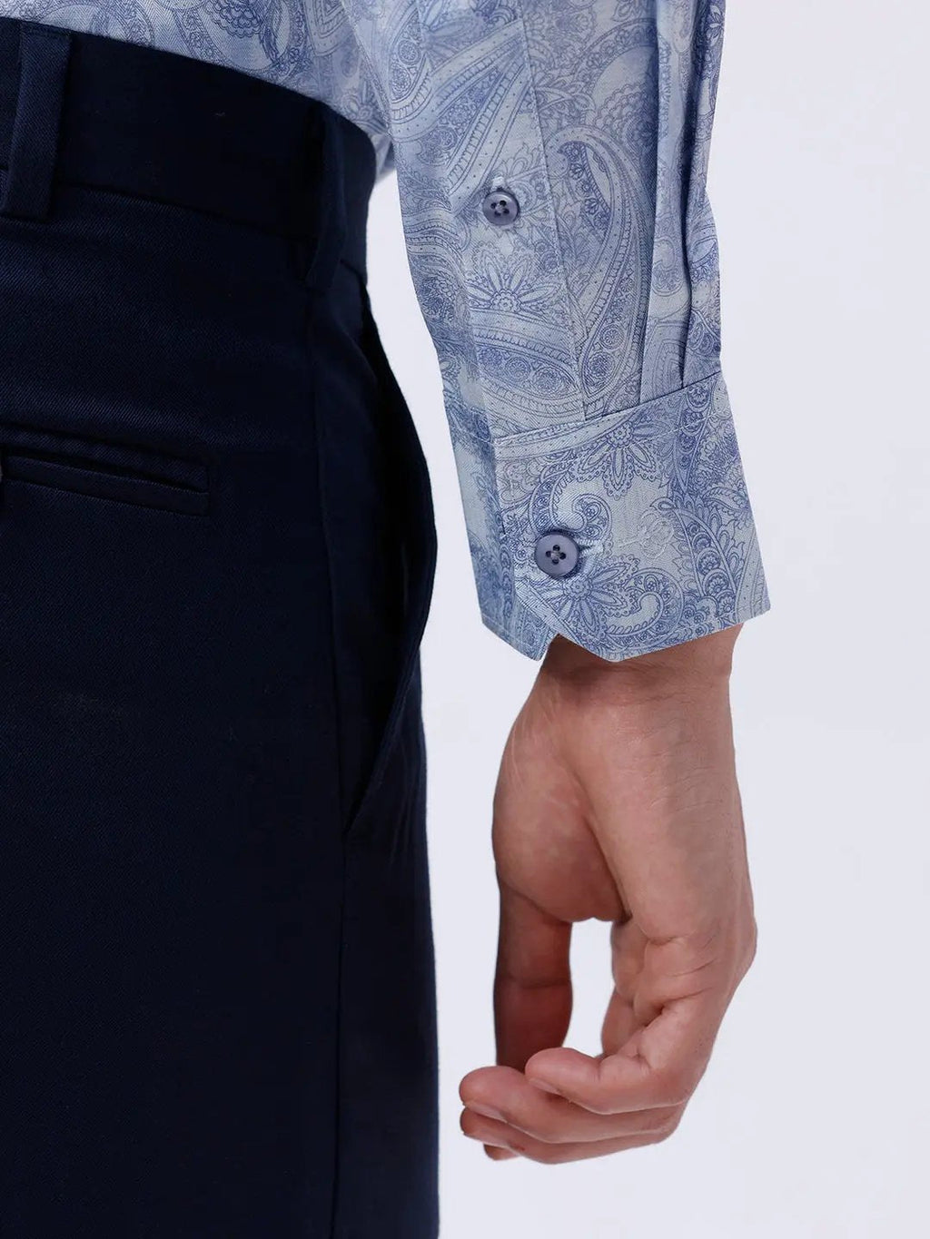 Blue Cotton Melange Printed ShirtUnited By Hope