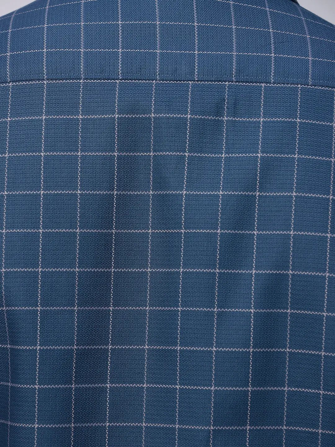 Blue Dobby Checks ShirtUnited By Hope