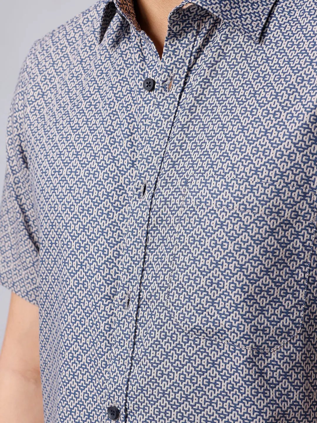 Blue Dobby Prints ShirtUnited By Hope
