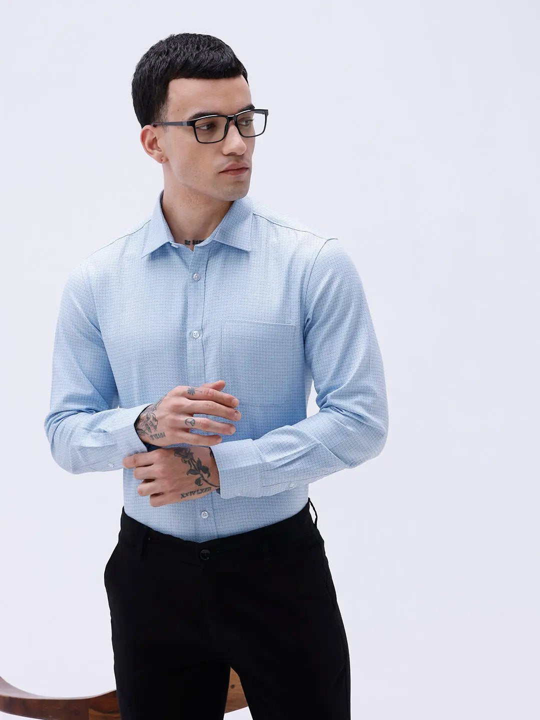 Blue Dobby Structured ShirtUnited By Hope