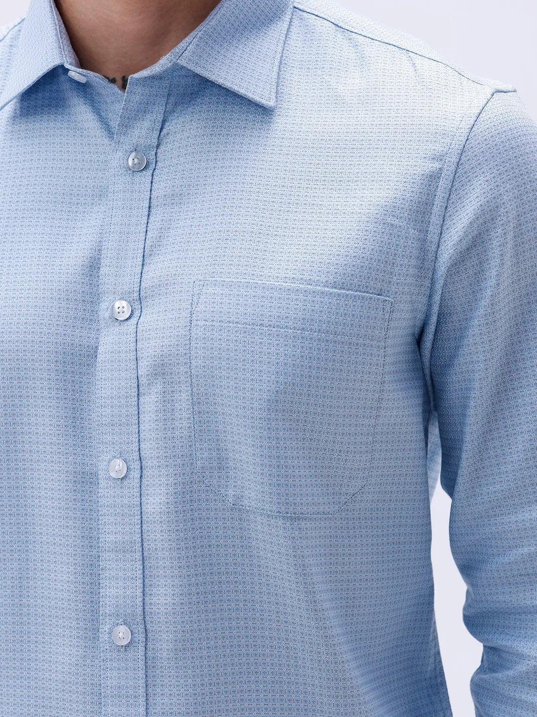 Blue Dobby Structured ShirtUnited By Hope