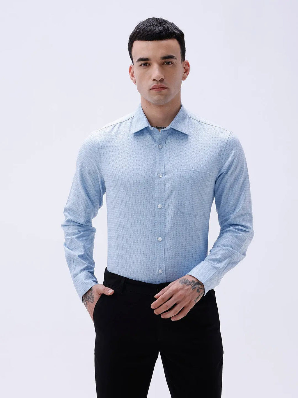 Blue Dobby Structured ShirtUnited By Hope
