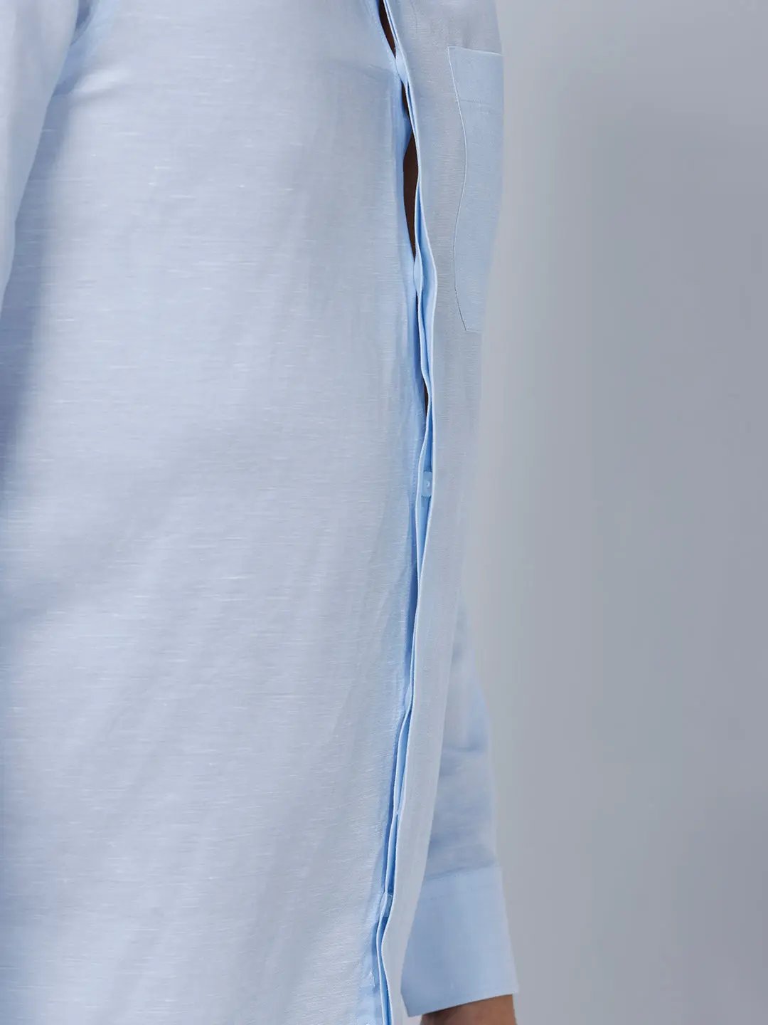 Blue Tencel Plain ShirtUnited By Hope