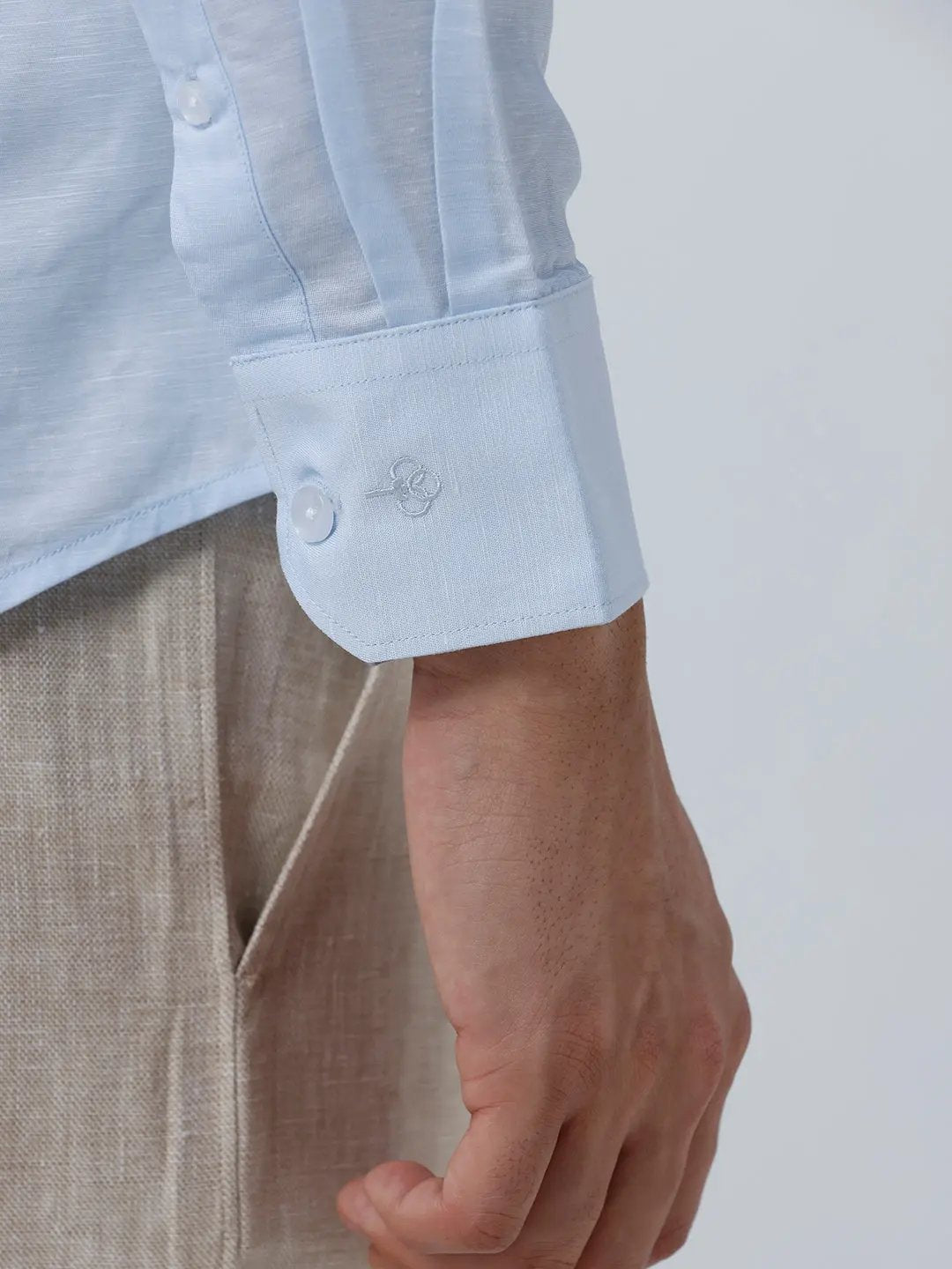 Blue Tencel Plain ShirtUnited By Hope
