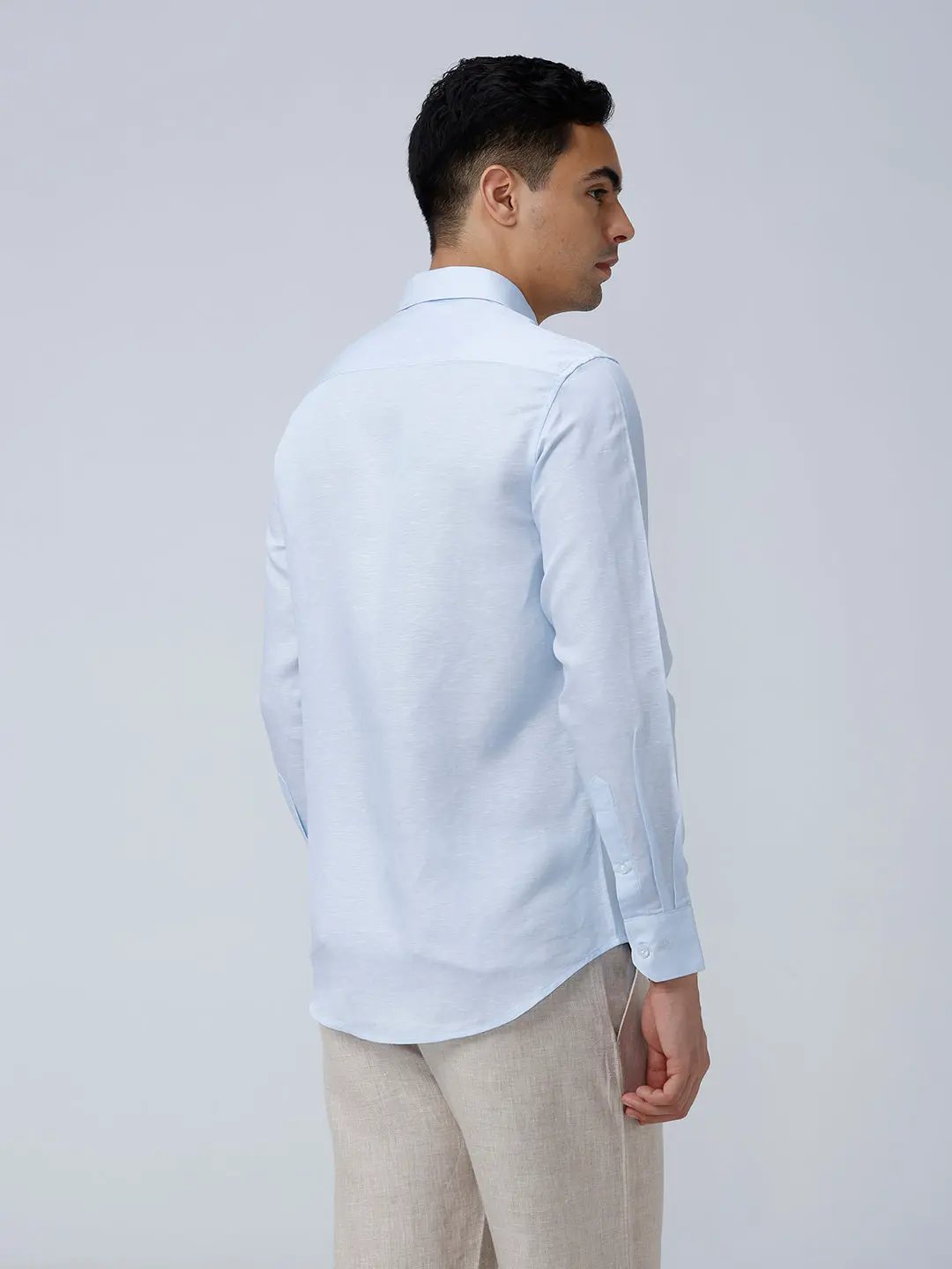 Blue Tencel Plain ShirtUnited By Hope