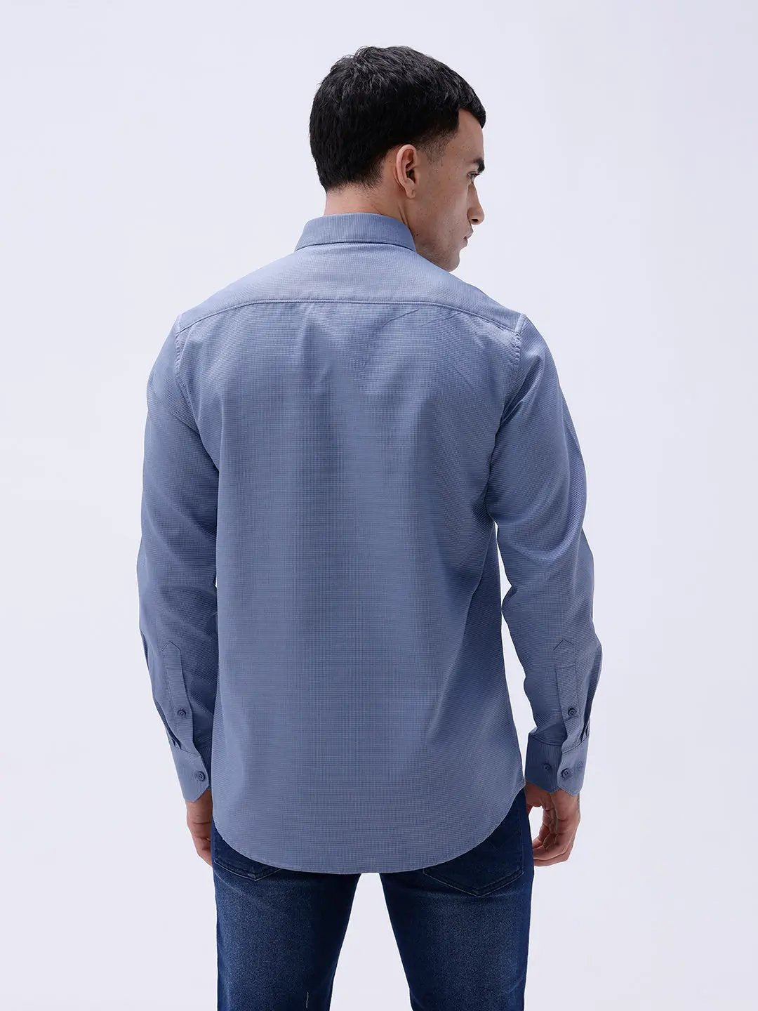 Blue Waffle Dobby Plain ShirtUnited By Hope