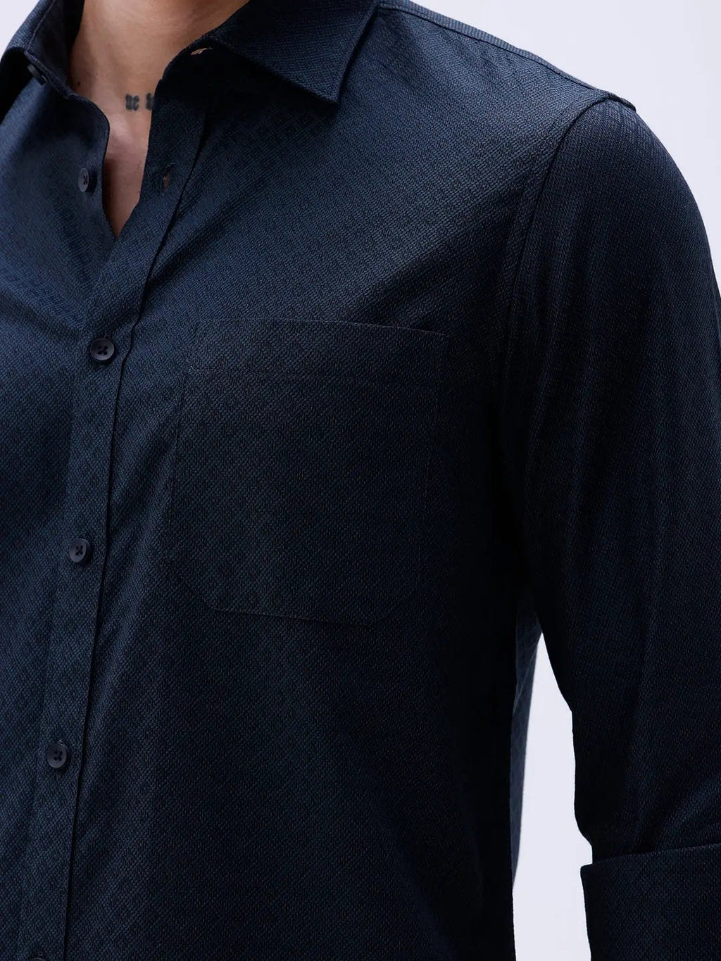 Blue and Black Structured Dobby ShirtUnited By Hope