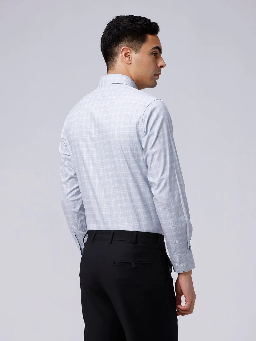 Blue and Grey Checks Poplin / Dobby ShirtUnited By Hope