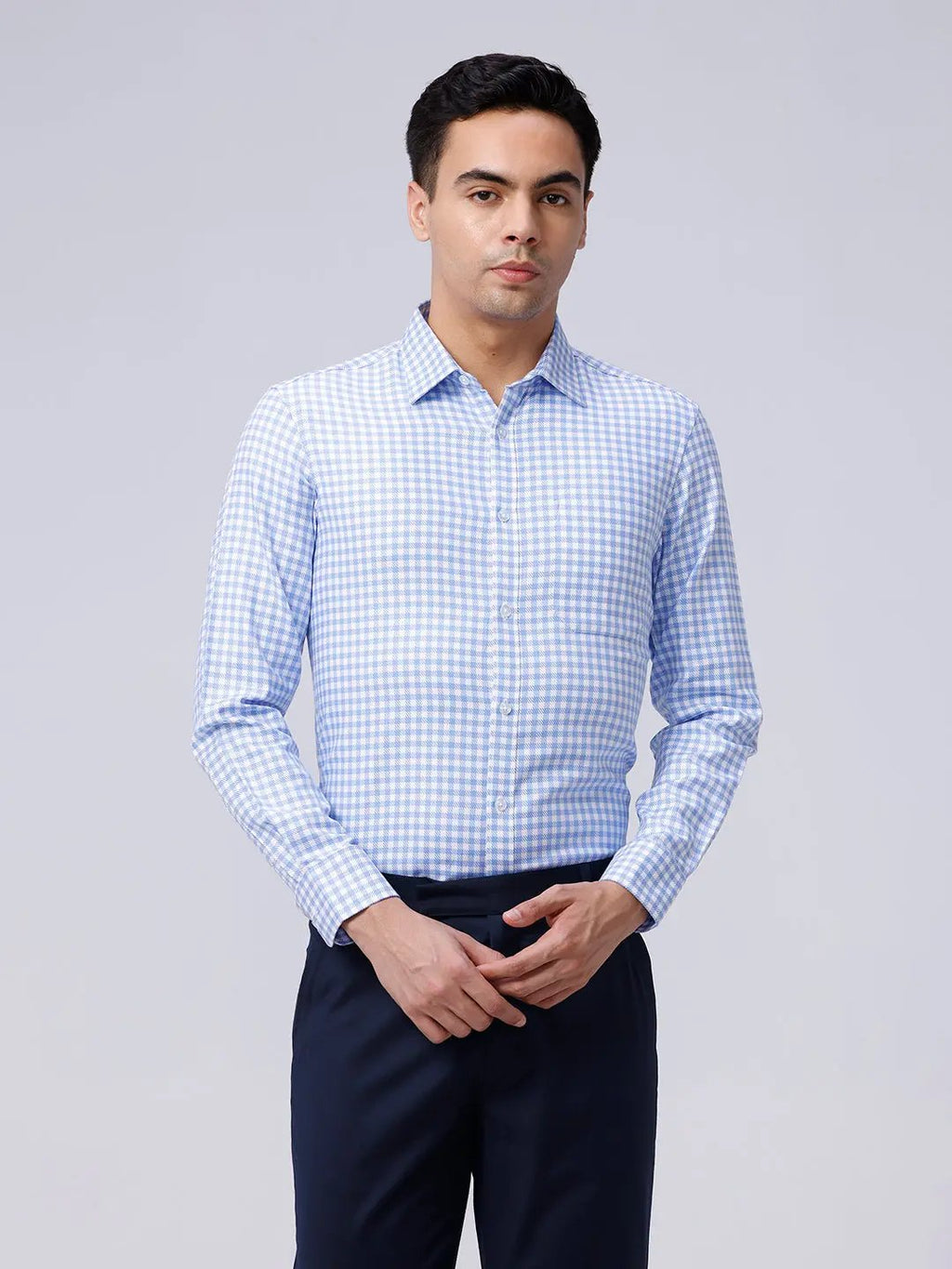 Blue and White Checks Dobby ShirtUnited By Hope