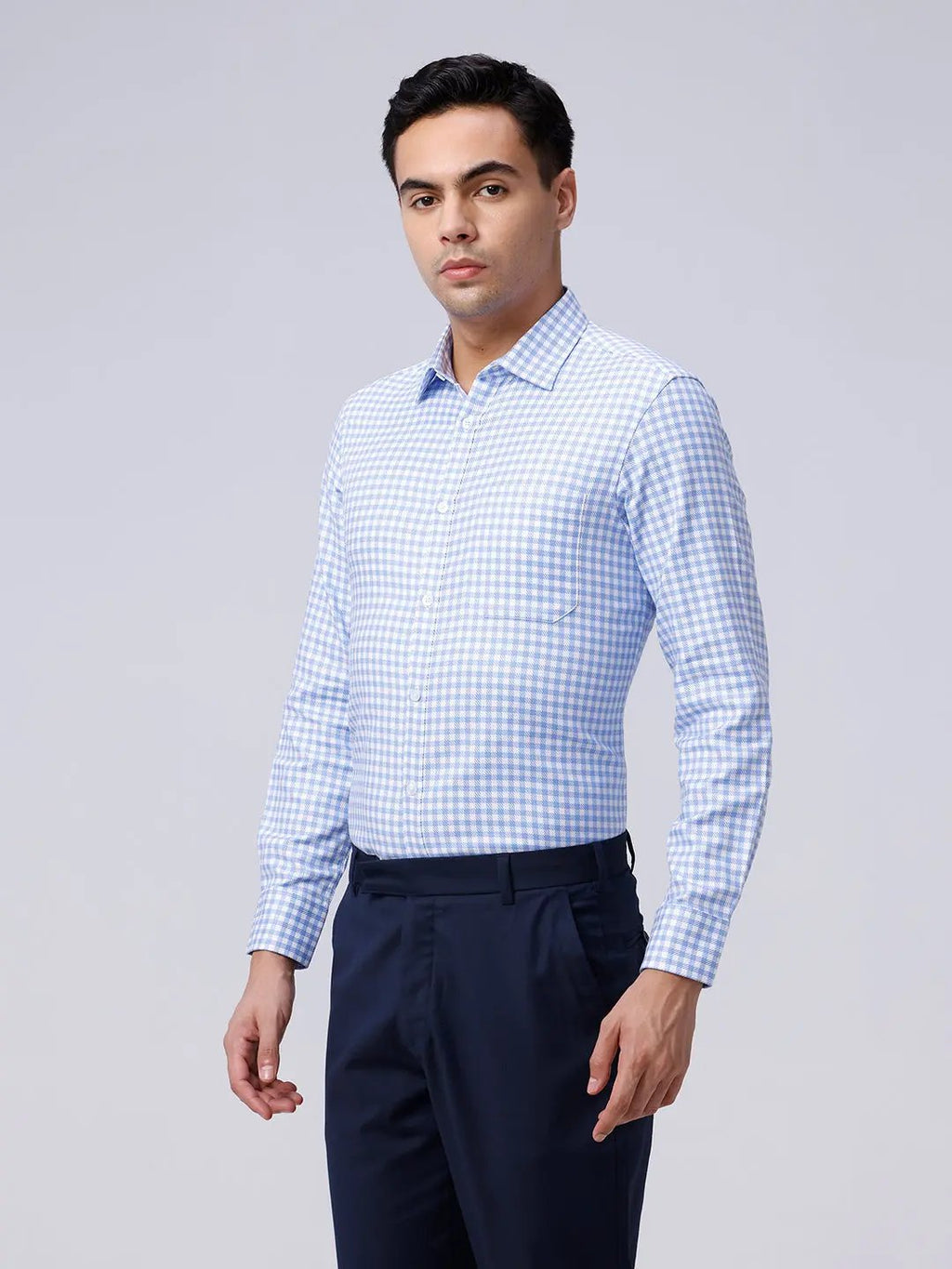 Blue and White Checks Dobby ShirtUnited By Hope