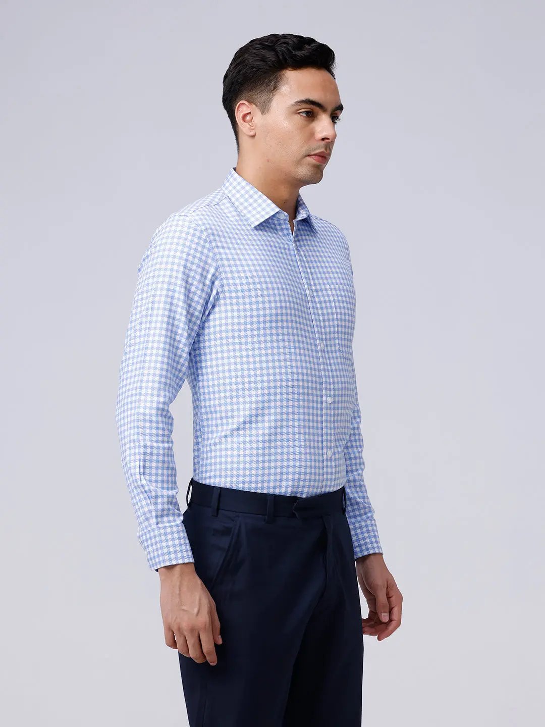 Blue and White Checks Dobby ShirtUnited By Hope