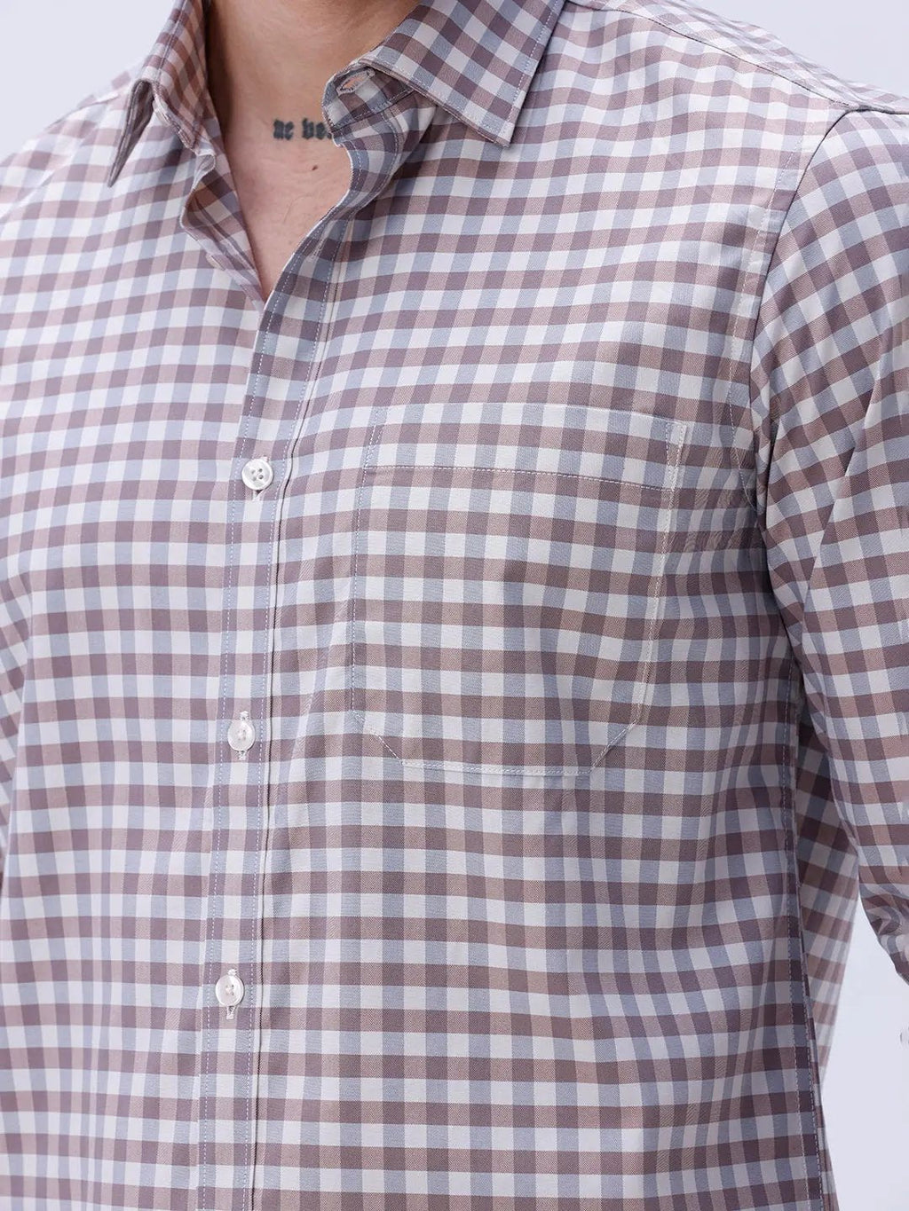 Brown Checks Dobby ShirtUnited By Hope