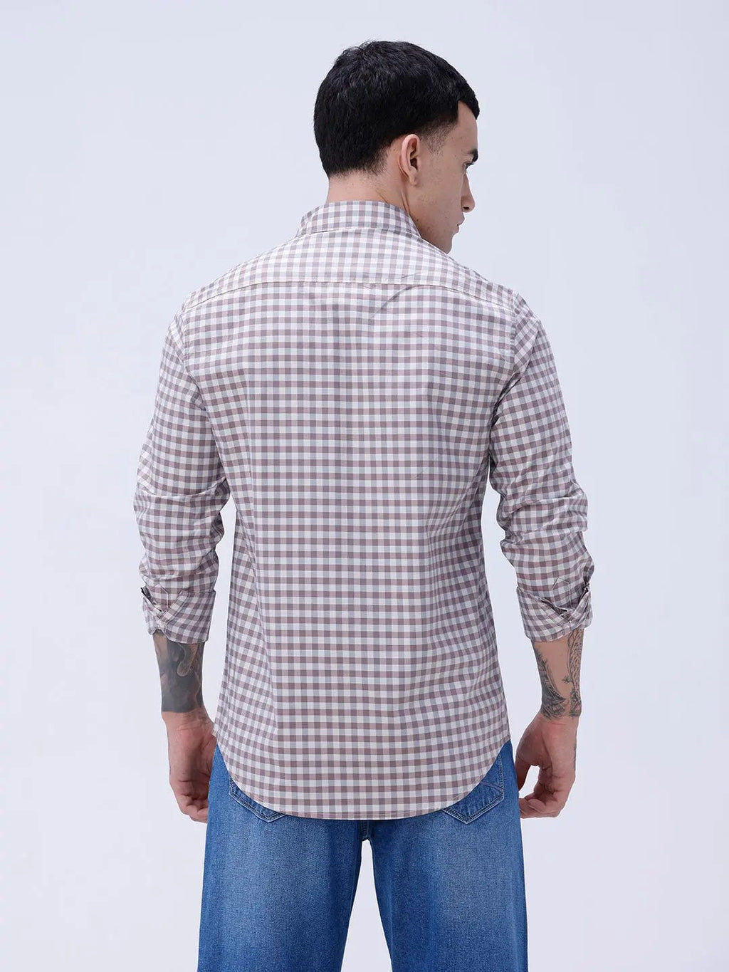 Brown Checks Dobby ShirtUnited By Hope