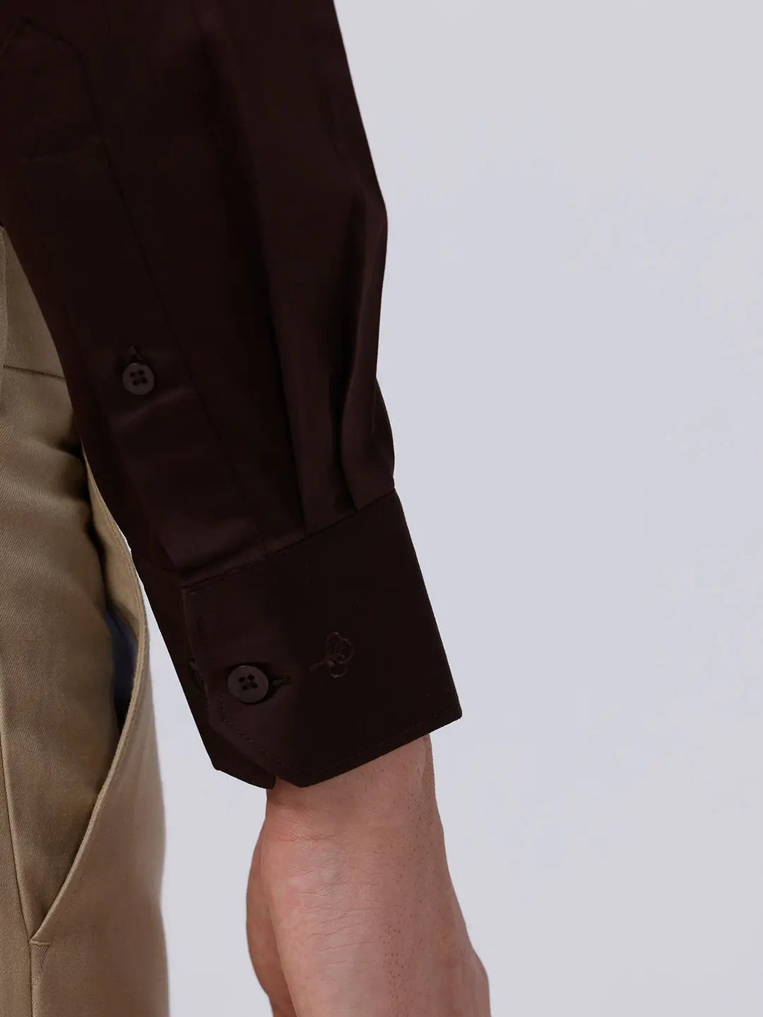 Brown Satin Plain ShirtUnited By Hope