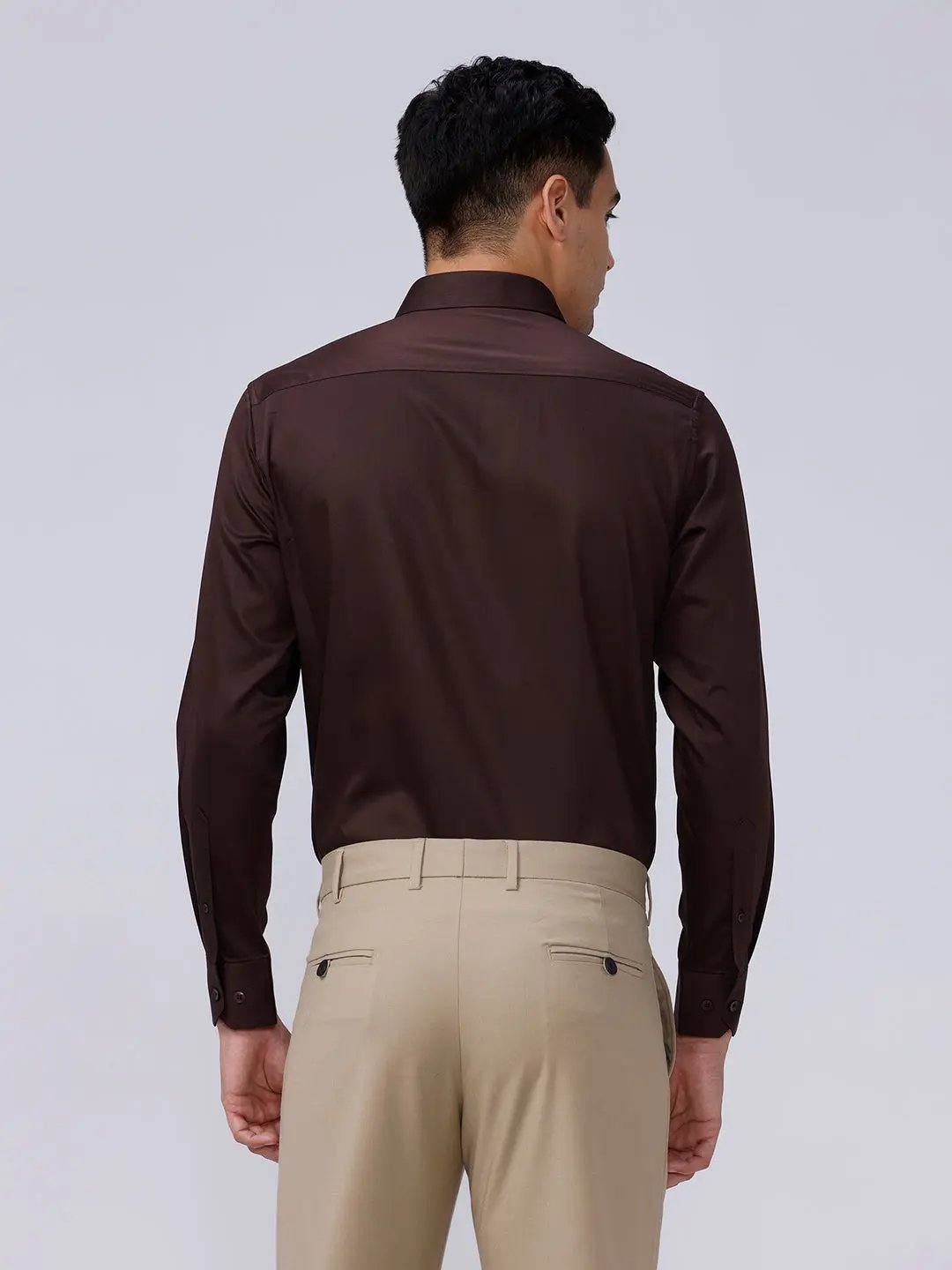 Brown Satin Plain ShirtUnited By Hope