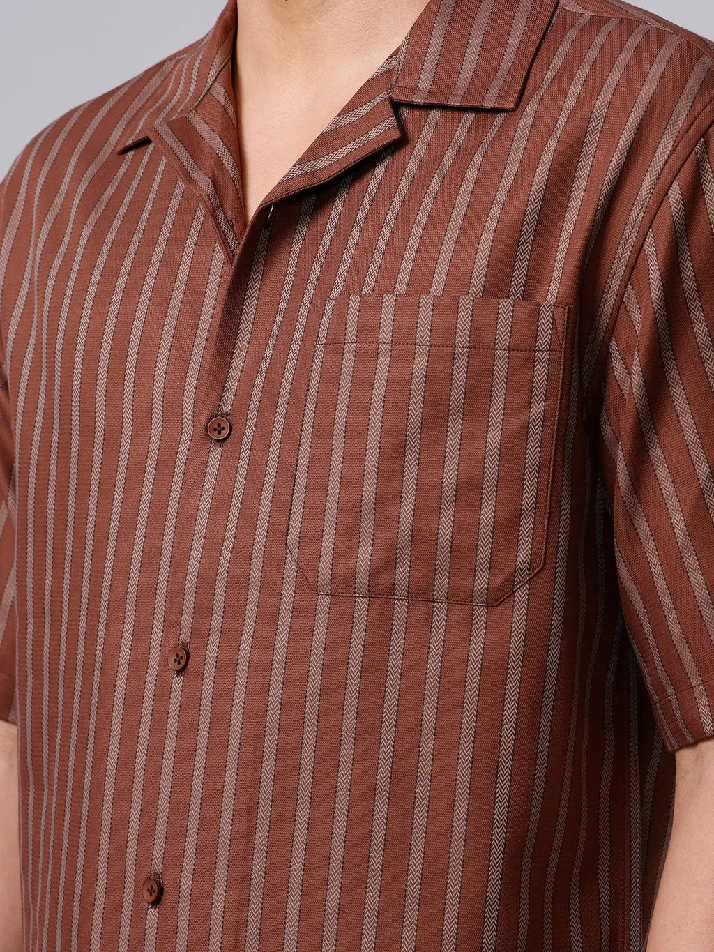 Brown Twill Stripes ShirtUnited By Hope