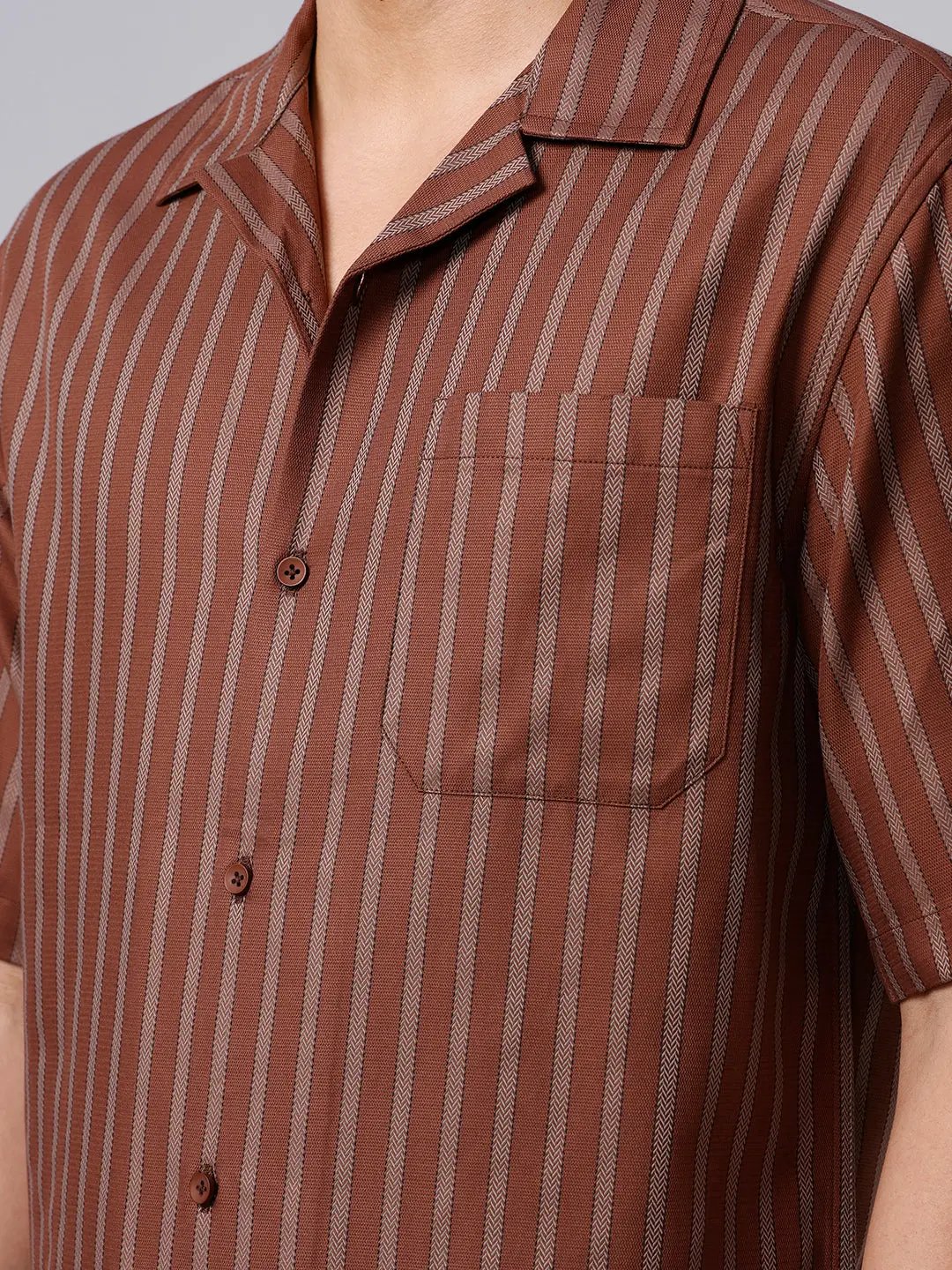 Brown Twill Stripes ShirtUnited By Hope
