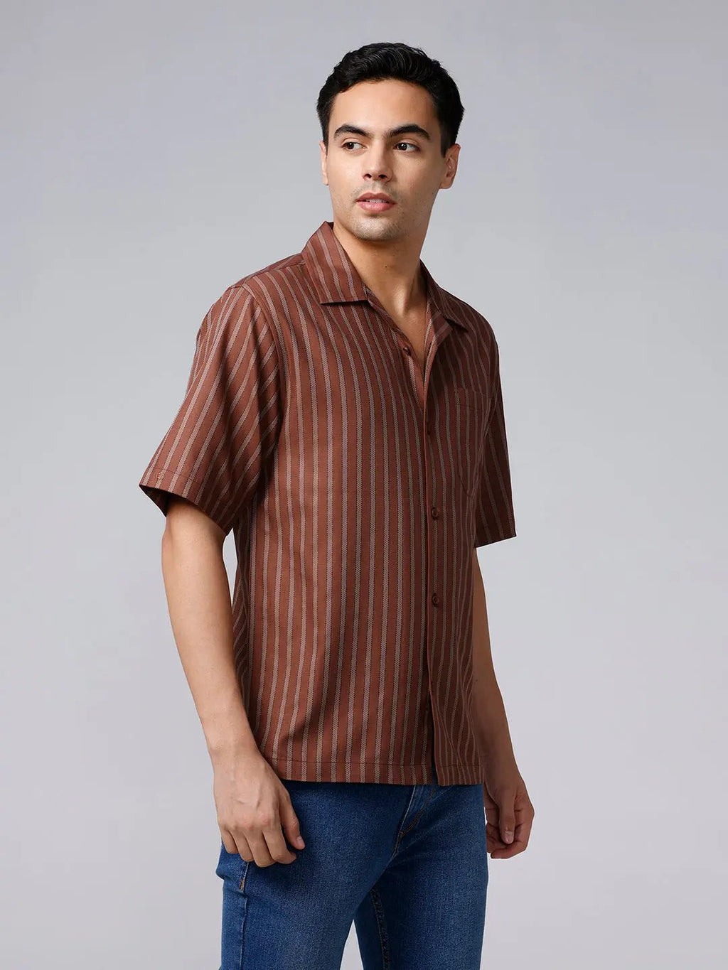 Brown Twill Stripes ShirtUnited By Hope