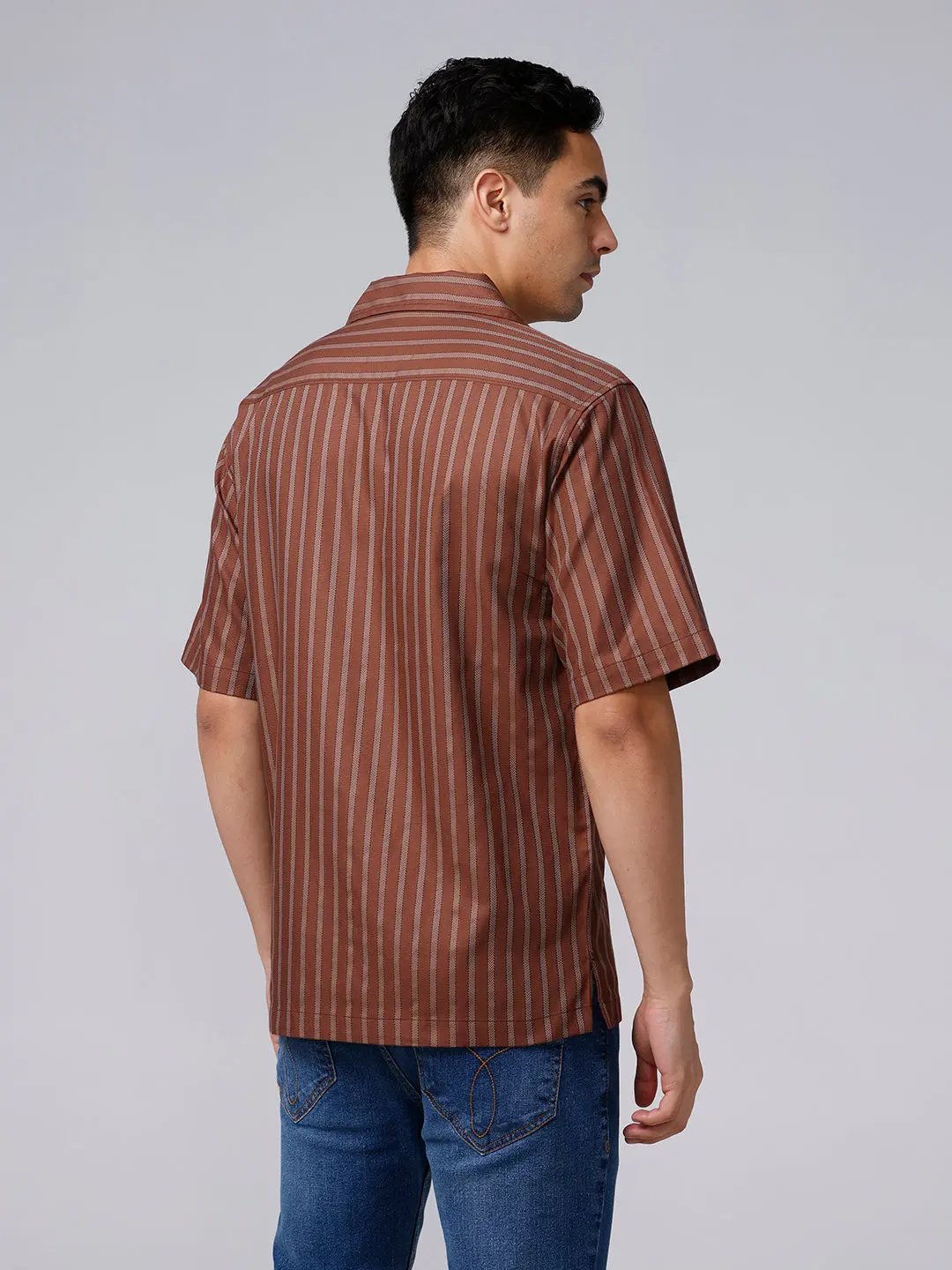 Brown Twill Stripes ShirtUnited By Hope