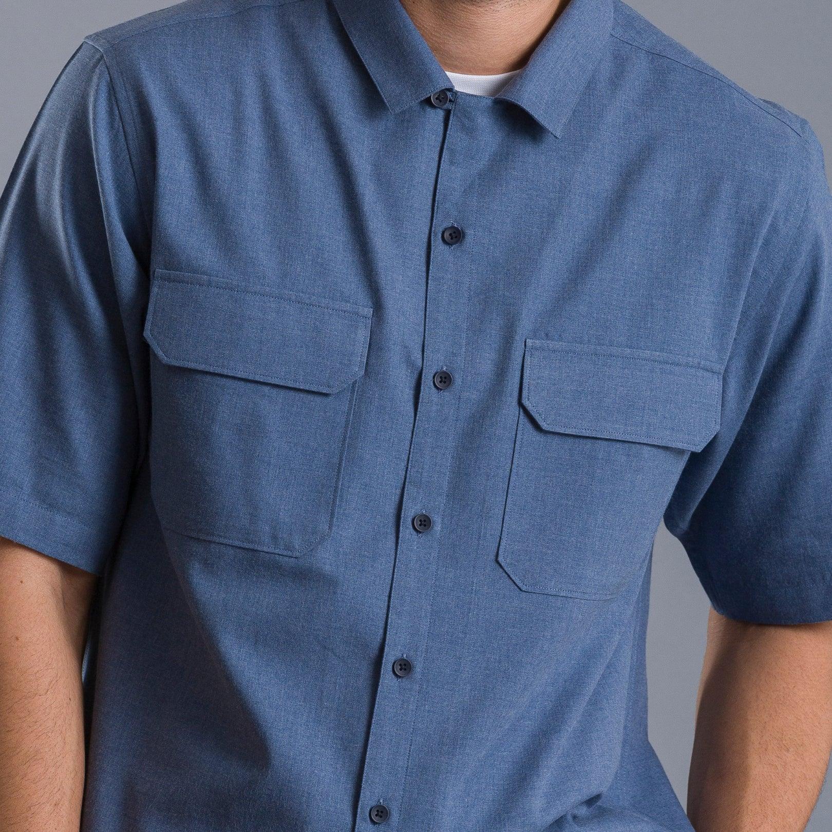 Brushed Blue oversized cotton shirtUnited By Hope