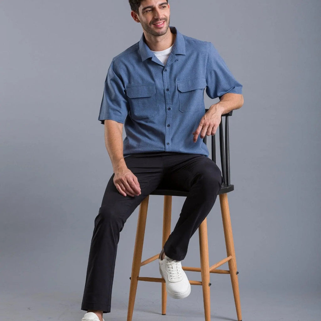Brushed Blue oversized cotton shirtUnited By Hope