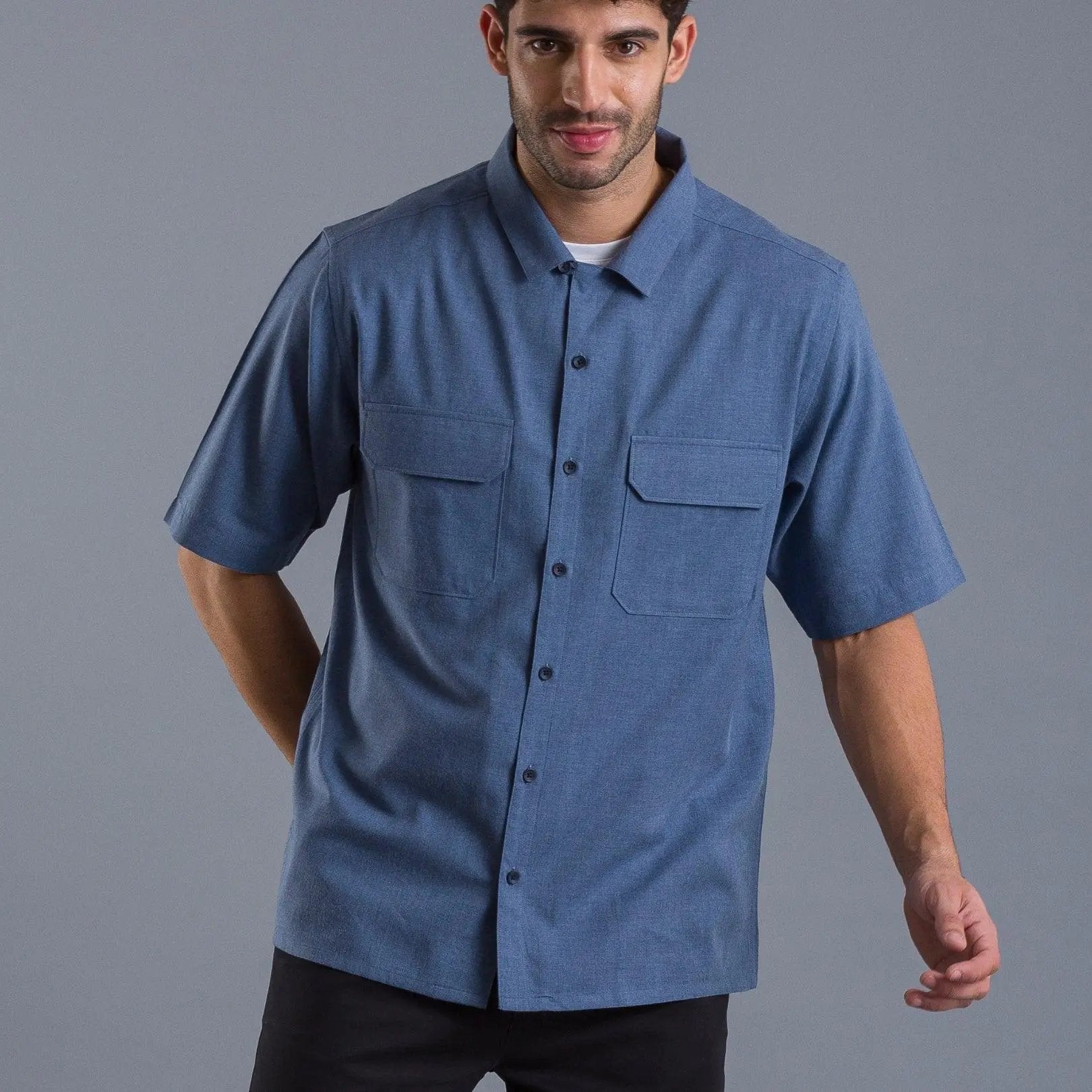 Brushed Blue oversized cotton shirtUnited By Hope