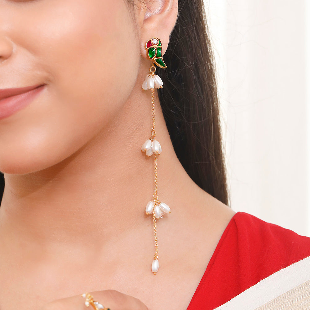 Mithu Pearl Dazzlers 24k Gold Plated Earrings