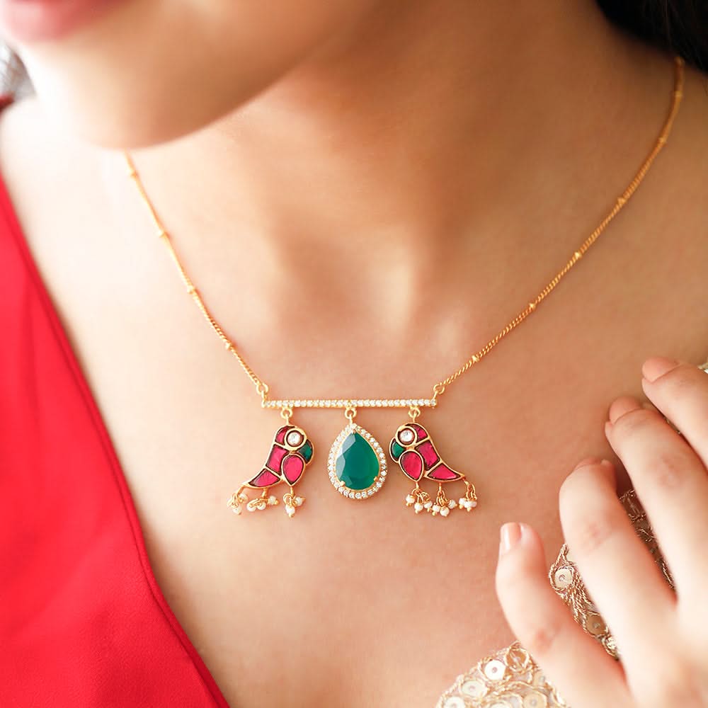Mithu Pure 925 Silver 24k Gold Plated Necklace