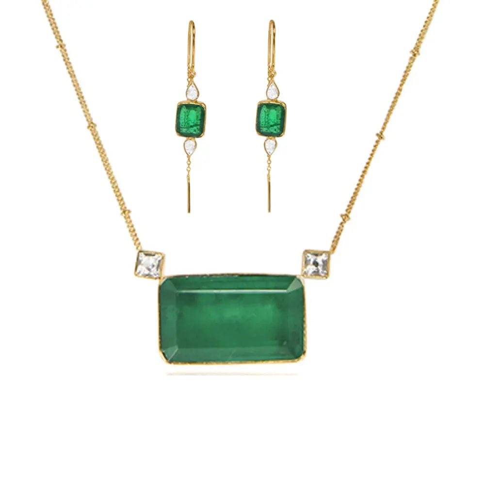 Celebration Green Onyx Silver Set