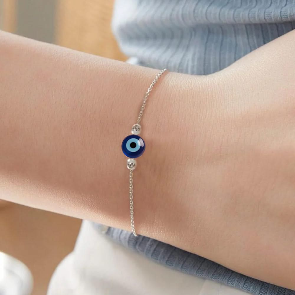 925 Sterling Silver Evil Eye Couple Bracelet Set