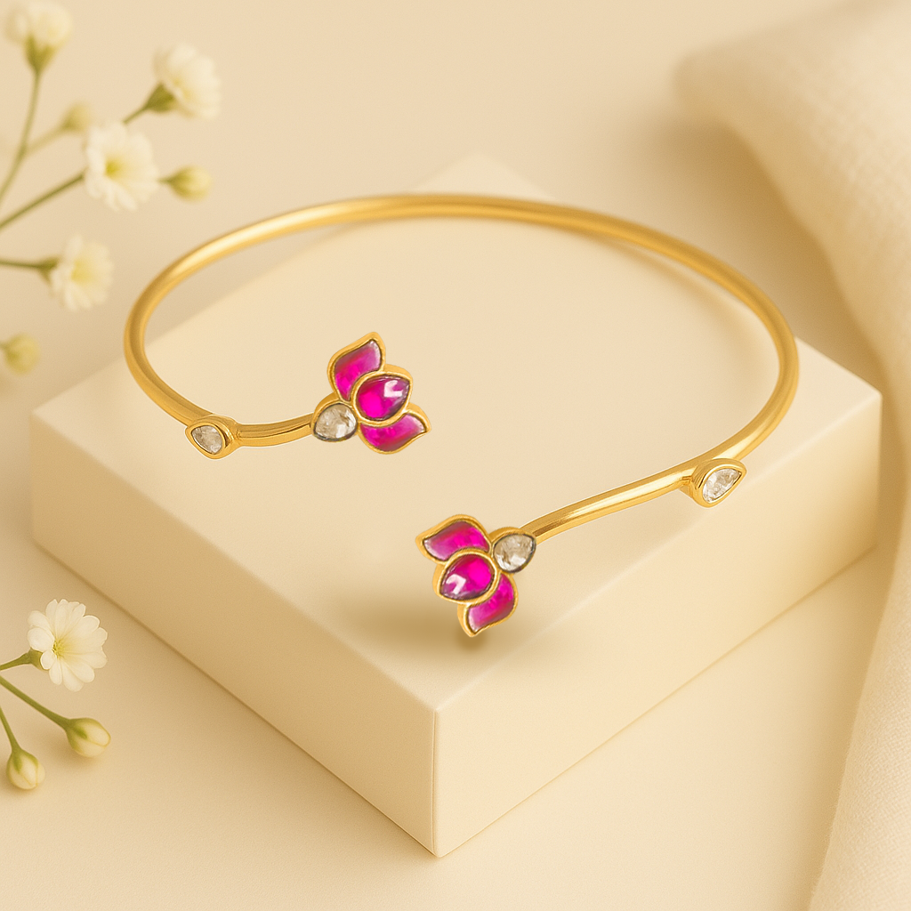 Gorgeous Silver 92.5 Lotus Cuff