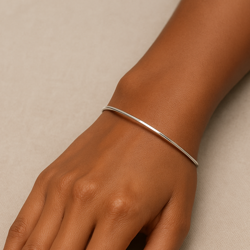 Minimal Plain Silver 92.5 Bangle(Single)
