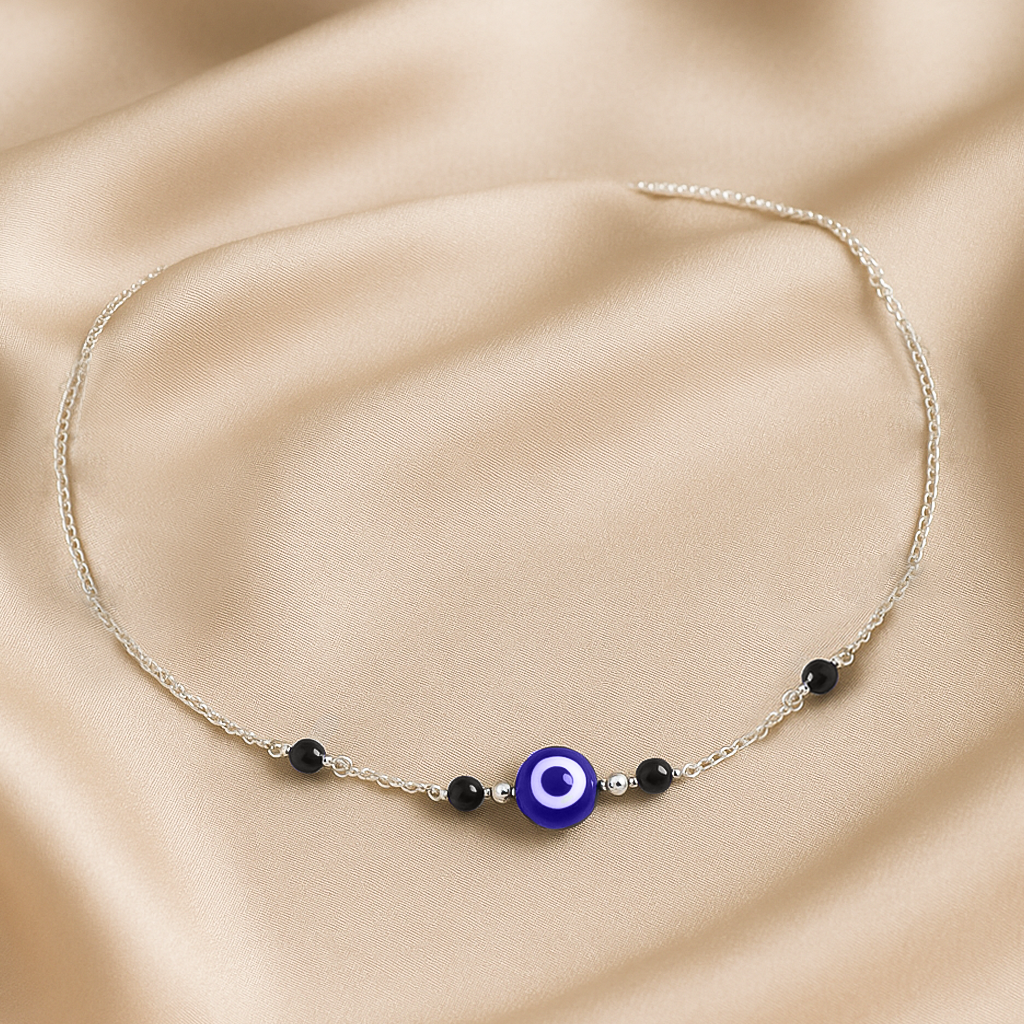 92.5  Silver Evil eye Necklace